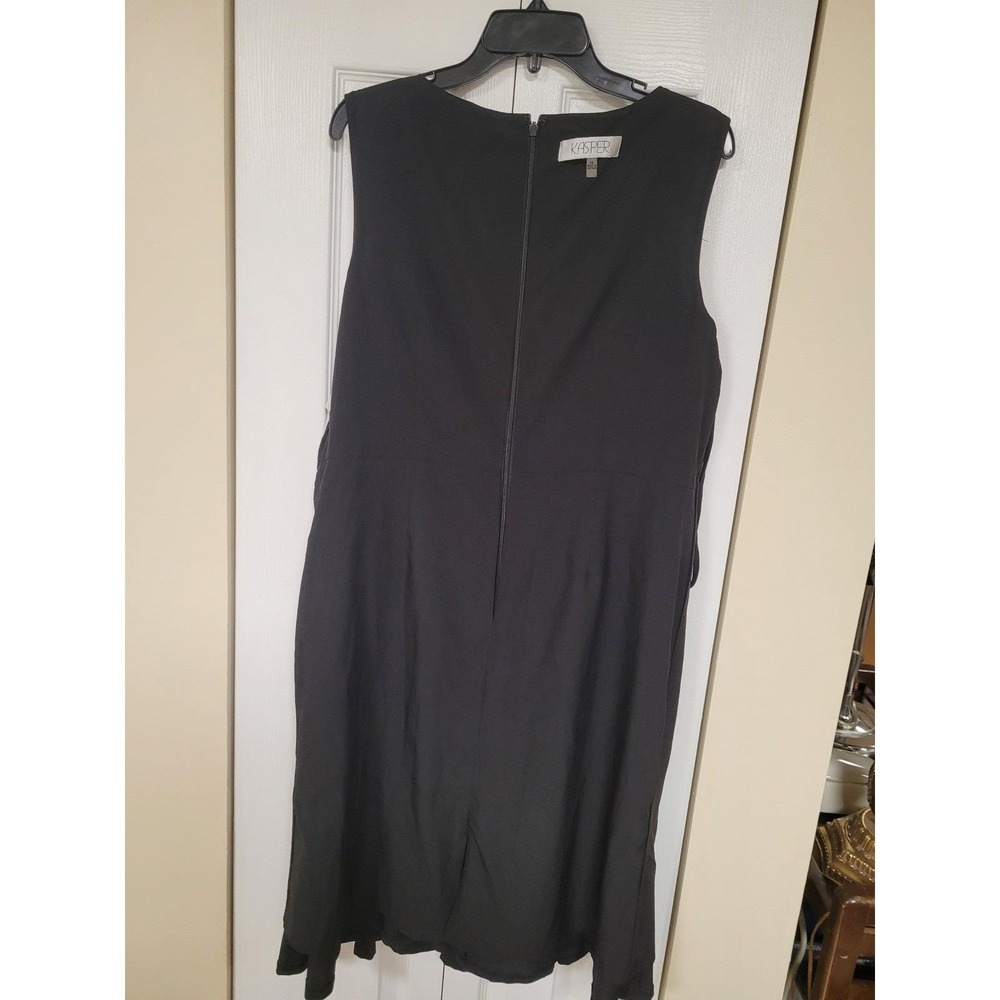 Kasper Black Sleeveless Sheath Dress Women's Career Office Flared‎ Hem Size 14 - Picture 7 of 9